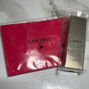 Lancôme Pink Card Holder and Golden Eye Massage Peal Set
